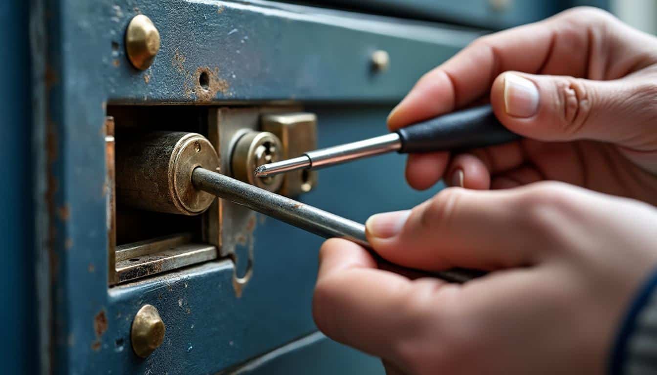 découvrez comment un serrurier professionnel réalise l'ouverture fine d'une serrure de boîte aux lettres avec précision et sans dégâts.