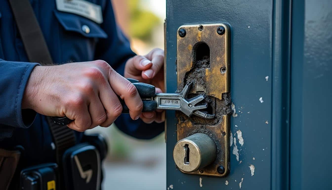 découvrez comment un serrurier d'urgence intervient rapidement et efficacement pour réparer une serrure vandalisée, assurant votre sécurité et tranquillité.